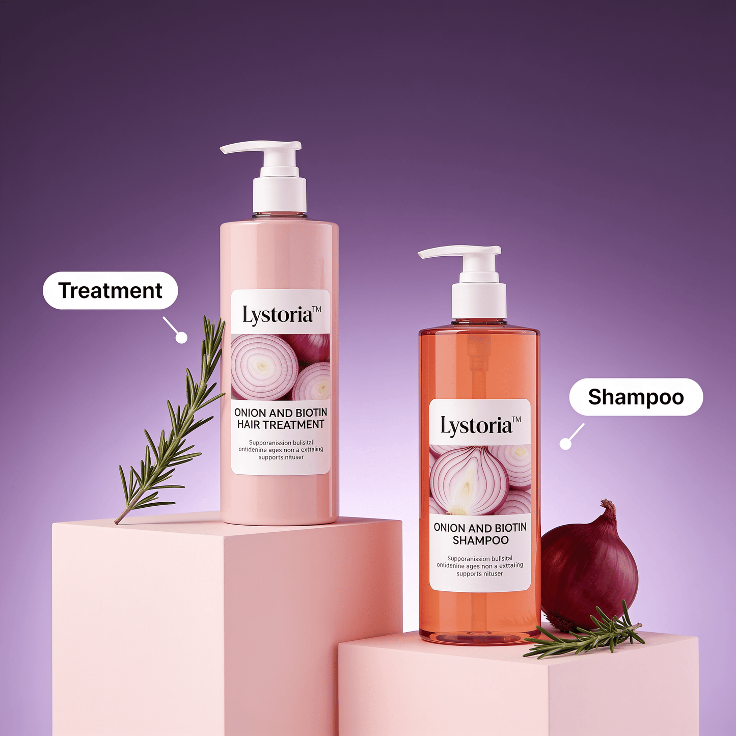 Lystoria™ Champú y Tratamiento Acondicionador Restaurador de Romero y Biotina
