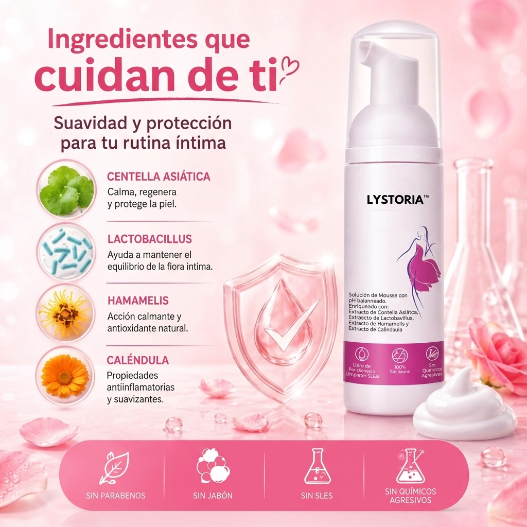 Lystoria Espuma Limpiadora Íntima para Mujeres