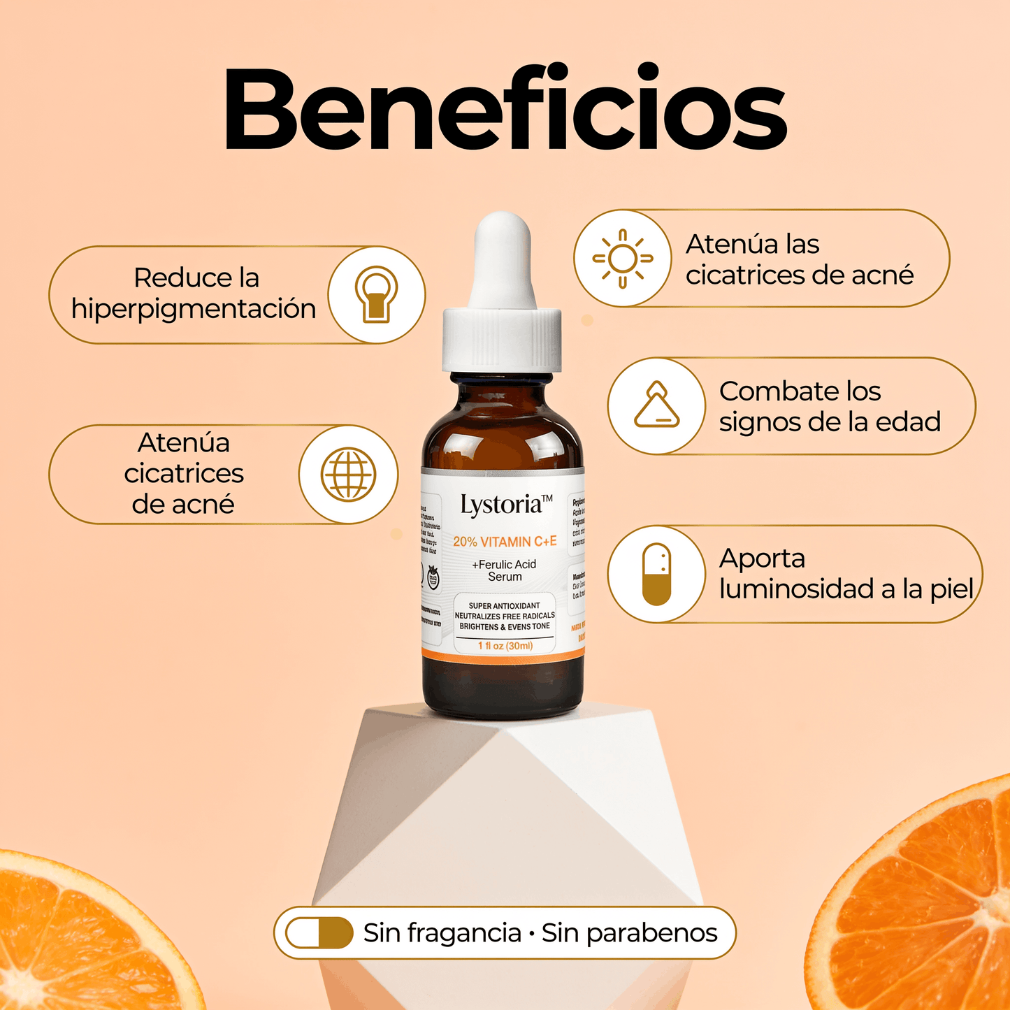 Lystoria™ Sérum de Vitamina C, E y Ácido Ferúlico