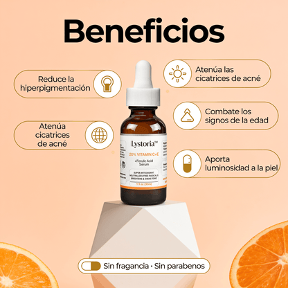 Lystoria™ Sérum de Vitamina C, E y Ácido Ferúlico